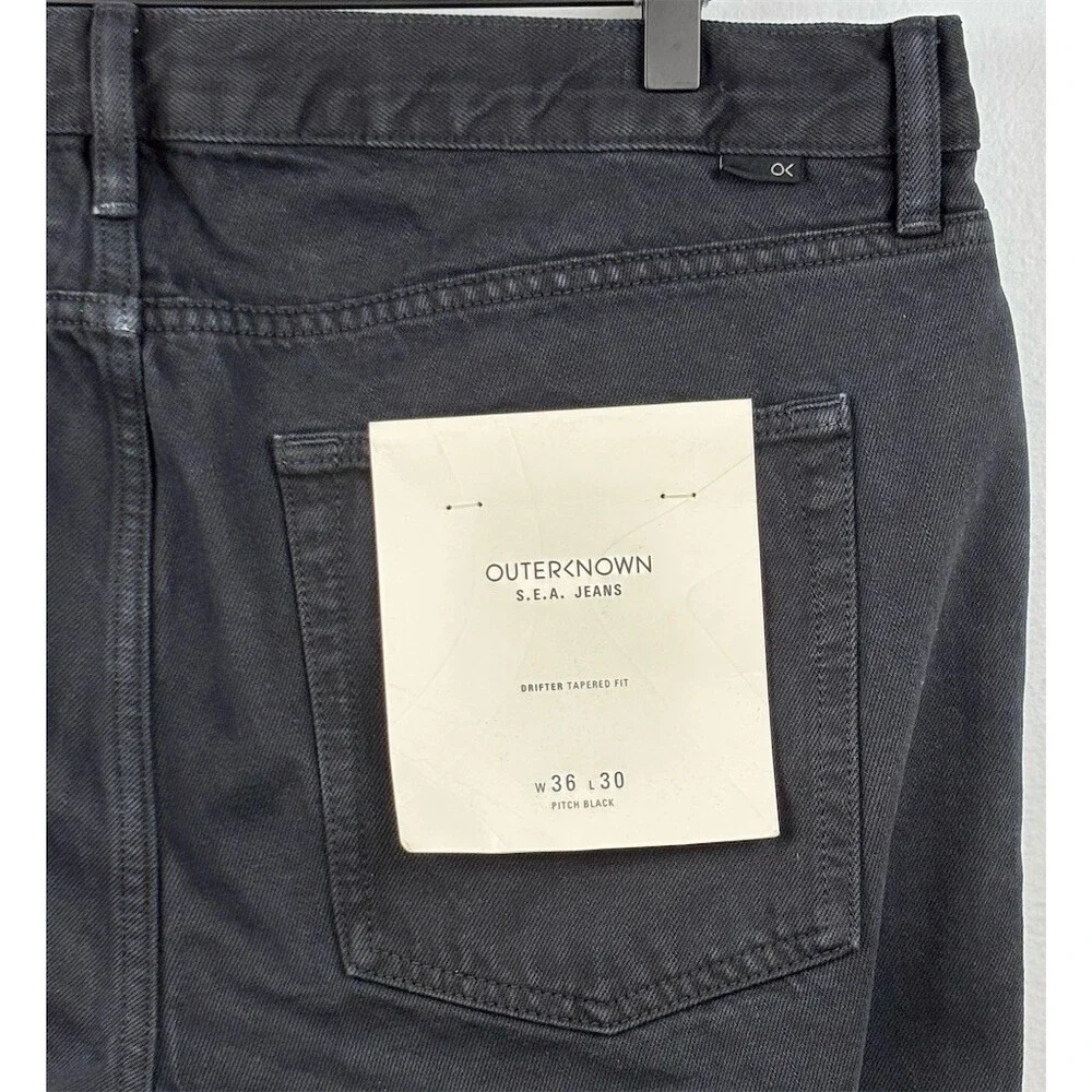 Outerknown S.E.A. Jeans Men's Pitch Black Drifter Tapered Fit 5-Pocket Jeans